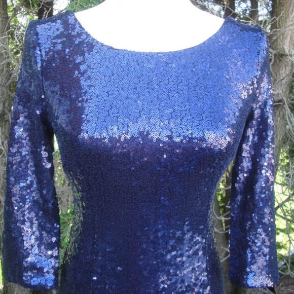 Lulus Blue Sequin Dress Size S - Picture 2 of 10